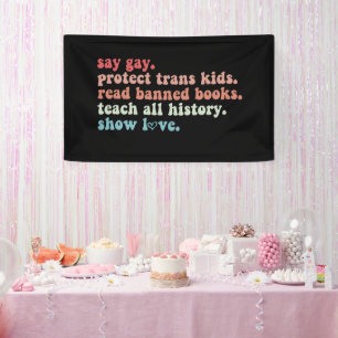 Sag Gay Schütze Trans Kinder Lies Verbotene Bücher Banner