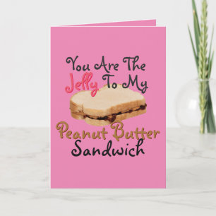 Sag Ich liebe dich mit Erdnussbutter-Gelee-Sandwic Karte