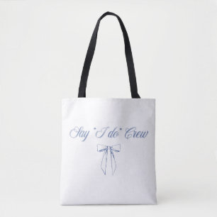 Sag "Ja" Crew Bow Ribbon Design   Blaues Hochzeits