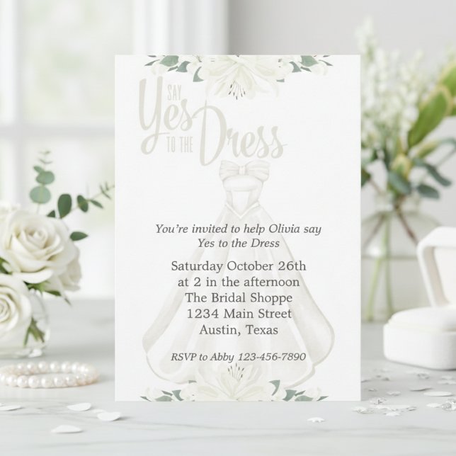 Sag ja zu Dress Bridal Einladung (Say Yes To The Dress Bridal Invitation)
