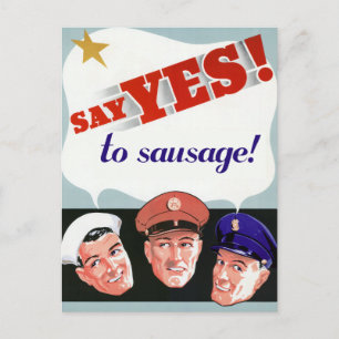 Sag Ja zur Wurst Postkarte