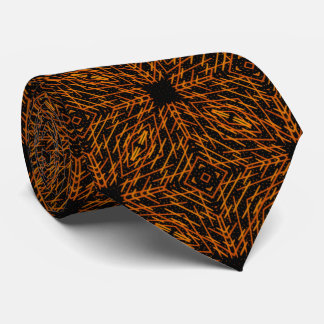 Sag Käse Und Makkaroni Orange Auf Schwarz Muster   Krawatte