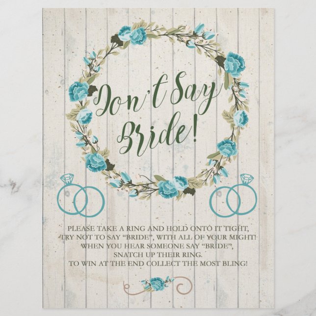 Sag keine Bride! Brautparty Game Flyer (Vorne)