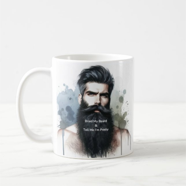 Sag mir, ich bin Hübsch Beard Coffee Tasse (Links)