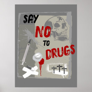 Sag Nein zu Drogen Grimmiger Tod Anti-Drogen Poster