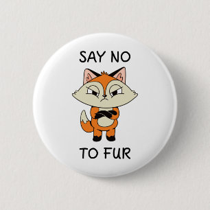 Sag nein zu Fur - Sad Fox Button