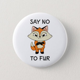 Sag nein zu Fur - Sad Fox Button