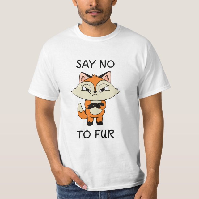 Sag nein zu Fur - Sad Fox T-Shirt (Vorderseite)