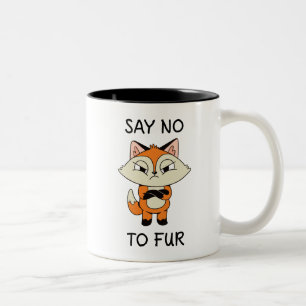 Sag nein zu Fur - Sad Fox Zweifarbige Tasse