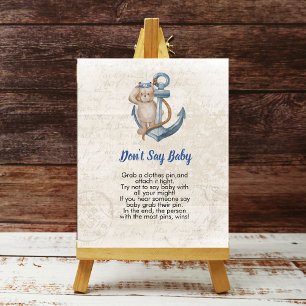 Sag nicht, Baby Ahoy sein a Boy Nautical Theme Poster