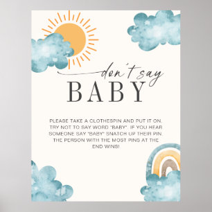 Sag nicht Baby Baby Shower Sonnenschein Spiel Poster