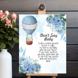Sag nicht Baby Elephant Hot Air Balloon Hydrangea Poster