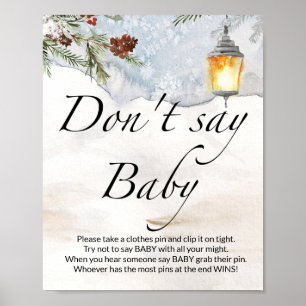 Sag nicht Baby Evergreen Baby Dusche Poster