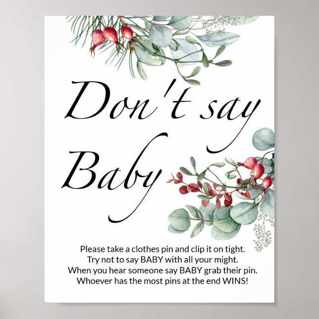 Sag nicht Baby Evergreen Baby Dusche Poster (Vorne)