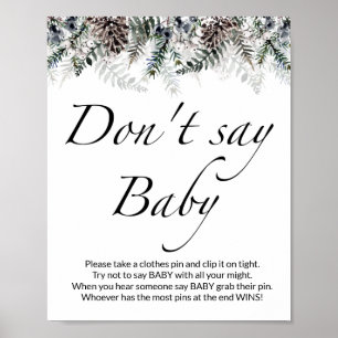 Sag nicht Baby Evergreen Baby Dusche Poster