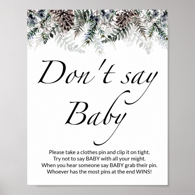 Sag nicht Baby Evergreen Baby Dusche Poster (Vorne)