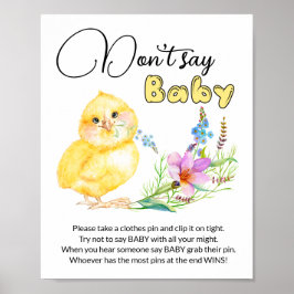 Sag nicht Baby Kleine Babydusche. Poster