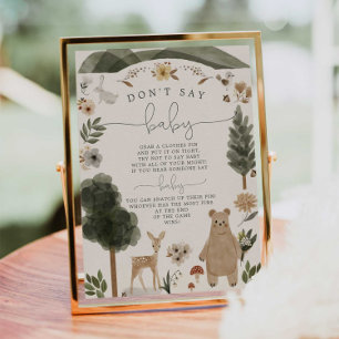 Sag nicht Baby Schild Boho Woodland Baby Shower Sp