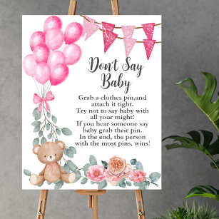Sag nicht Baby Sweet Baby Girl Ballon Eukalyptus Poster