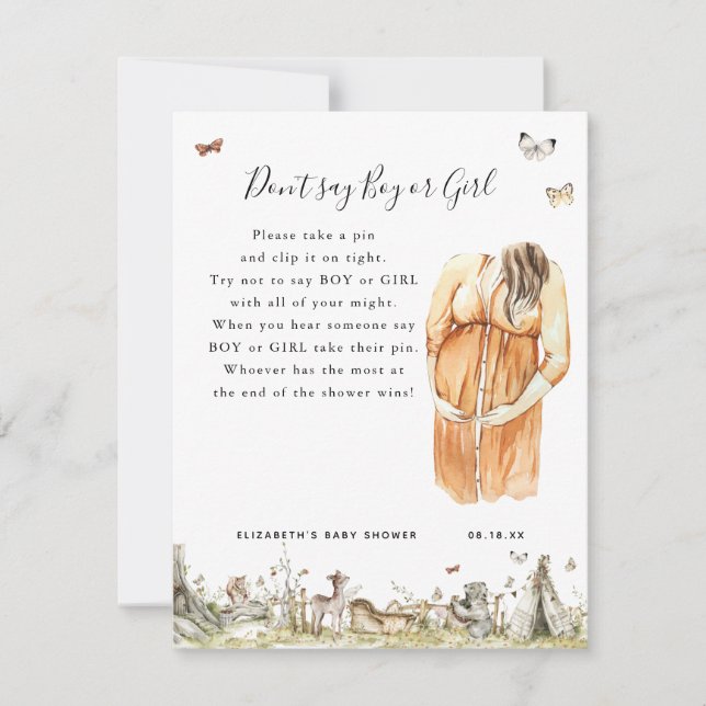 Sag nicht Junge oder Mädchen | Baby Showspiel (Vorderseite)