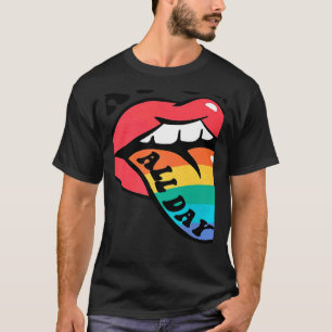 Sag schwul den ganzen Tag Regenbogen LGBT Stolz Mo T-Shirt