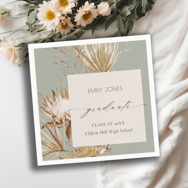 Saga Green Protea Dry Palm Foto Abschluss Serviette (Von Creator hochgeladen)