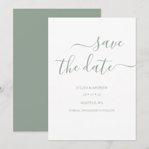 Saga Green Skript Hochzeit speichern Sie die Datum Save The Date