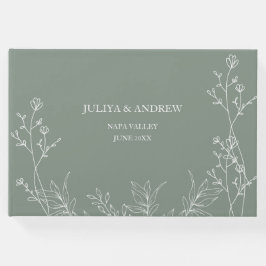 Saga Green trendy Hochzeit Gästebuch