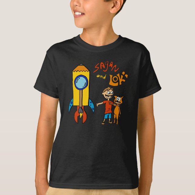 Sagan und schwarzes T-Shirt Loki-Rockets (Vorderseite)