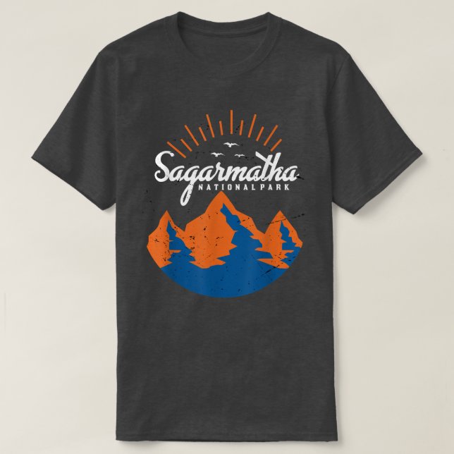 Sagarmatha Everest Nationalpark Nepal Tibet Snow T-Shirt (Design vorne)