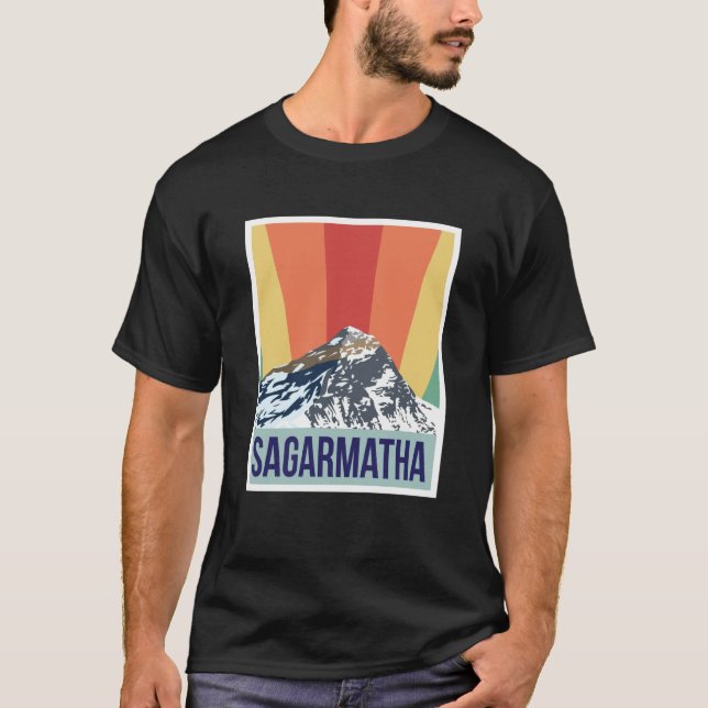 Sagarmatha Mountains Retro National Park Tibet Nep T-Shirt (Vorderseite)