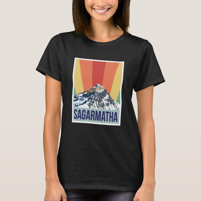 Sagarmatha Mountains Retro National Park Tibet Nep T-Shirt (Vorderseite)