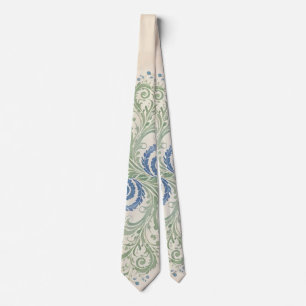 Sage and Blue Bio Leafy Paisley Wirbel Krawatte