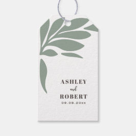 Sage and Blush Tropical Abstract Floral Wedding Geschenkanhänger