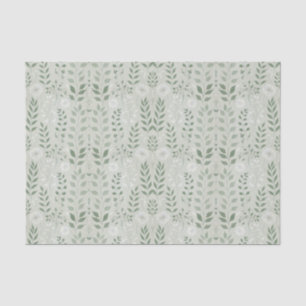 Sage and Dandelions Green Seidenpapier