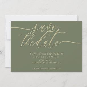 Sage and Gold Wedding Rett Date Foto Save The Date