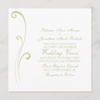 Sage and Ivory Faded Blüh Hochzeit Einladung