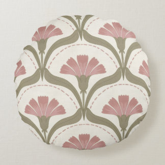Sage and Rose Round Pillow Rundes Kissen