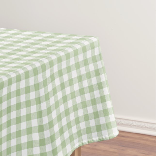 Sage and White Buffalo Plaid Gingham Tischdecke (Beispiel)