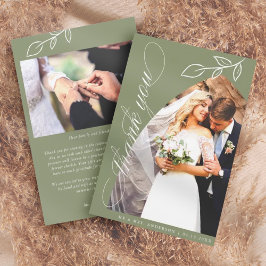 Sage Arch Botanisches Leaf Hochzeit Danke Karte