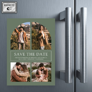 Sage Arch Foto-Collage Hochzeit Save the Date Magneteinladung