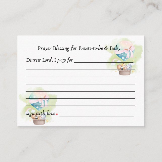 Sage Baby Animals Safari in einem Heißluftballon B Begleitkarte (Vorderseite)