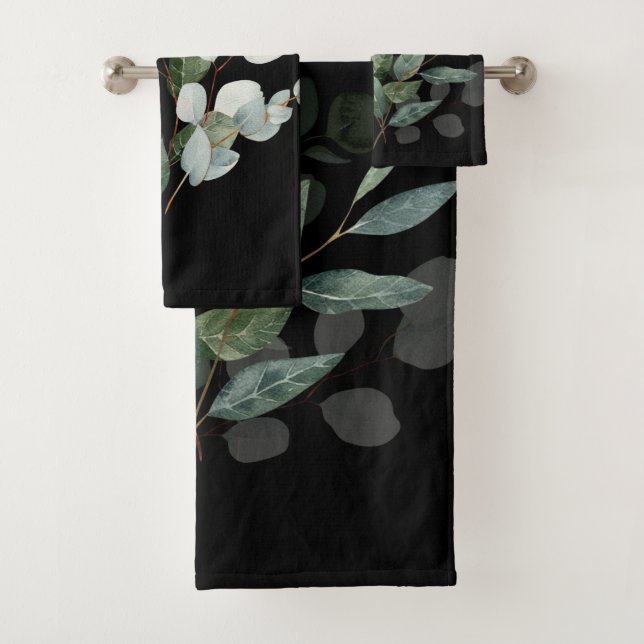 SAGE BLACK EUCALYPTUS BADEZIMMER TOWEL SET (Insitu)
