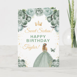 Sage Blondes Mädchen Sweet Sixteen Geburtstag Karte