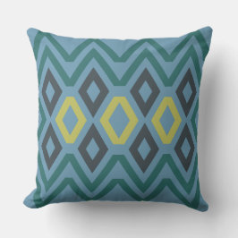 Sage Blue Geometric Throw Pillow Kissen