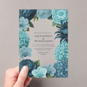 Sage Blue, Glacier Teal & Ice Mint Hochzeit Acryleinladungen