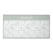 Sage Blue Watercolor Wildflower Floral Custom Name
