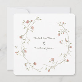 Sage & Blush Watercolor Square Einladung zur Hochz