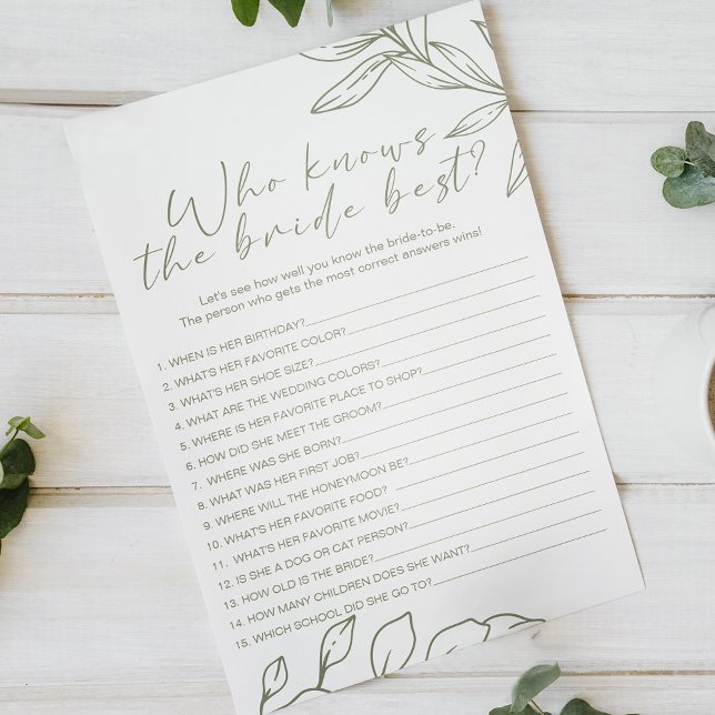 Sage Boho Blume Game, die Braut am besten kennt Flyer (Von Creator hochgeladen)