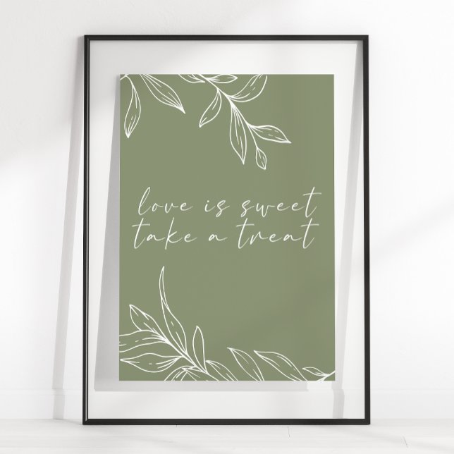 Sage Boho Blume Hochzeit Liebe ist süß Poster (Von Creator hochgeladen)